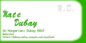 mate dubay business card